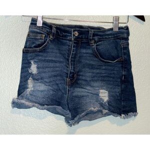 Wallflower The Mom Jean High Rise Distressed Denim Shorts Size 5 NO FLAWS/MINT